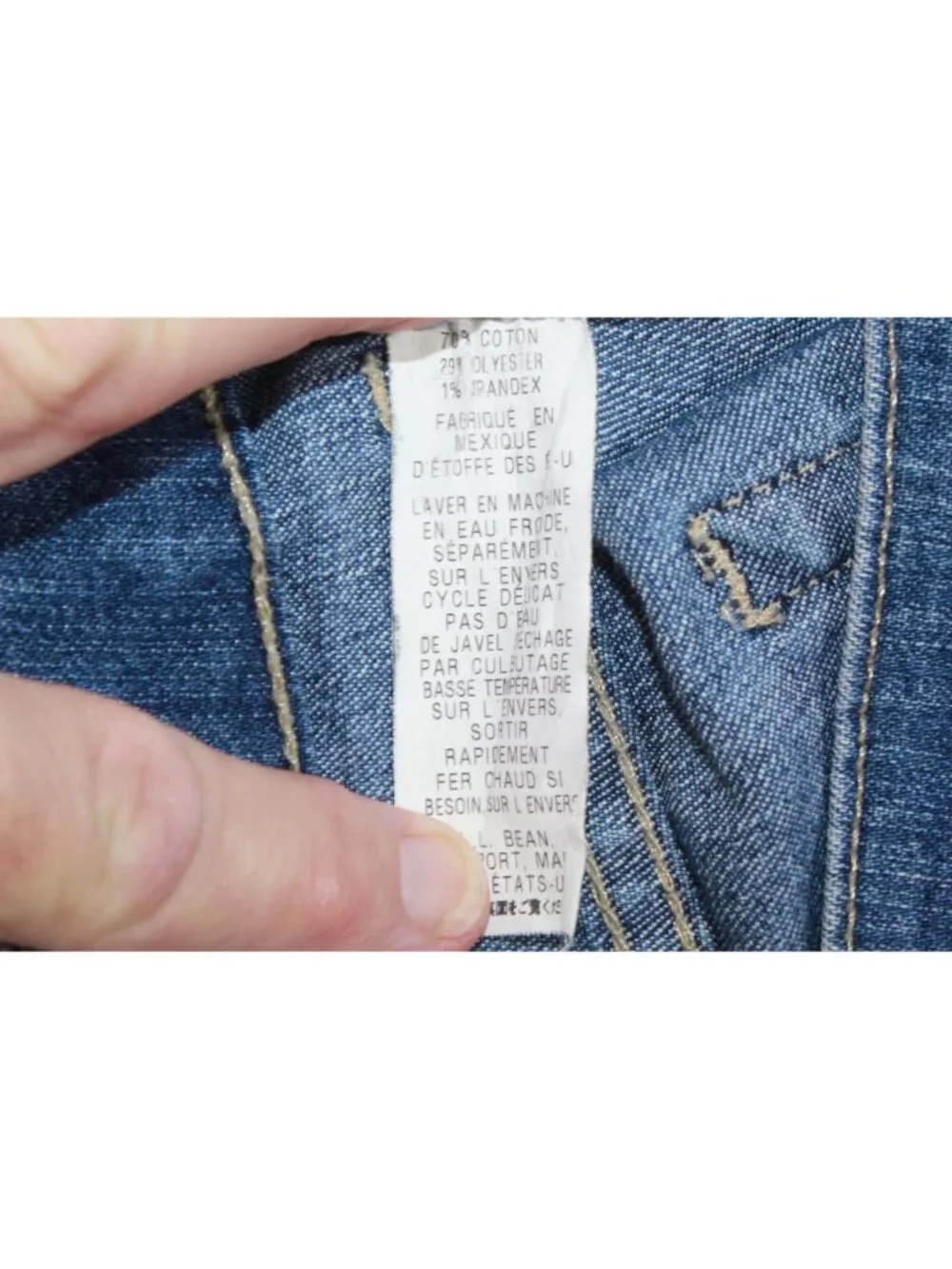 LL Bean Women's Favorite Fit Straight Jeans Blue Stretch Denim Pants Size 8 Pet
